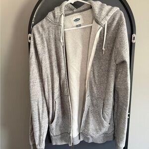 Old Navy Heather Gray Zip-Up Sweater